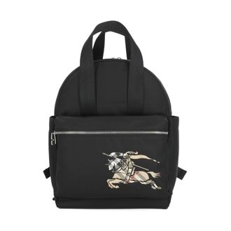 Burberry Norwich Check Luiertas - Heren - Rugzakken - Zwart - ONE Size - Leer - Tassen