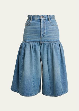 Chlo&eacute; Fit-and-Flare Cropped Denim Jeans
