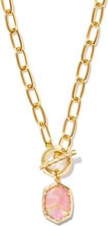 Kendra Scott Daphne Convertible Link & Chain Pendant Necklace In Pinky Yellow