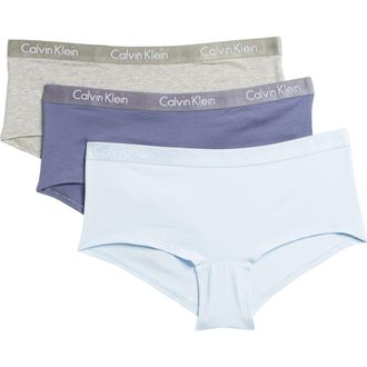 Calvin Klein Motive Cotton Boyshorts - Pack of 3 in Loe Scorched De at Nordstrom Rack, Size Medium