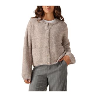 Object Beige Gebreid Vest voor Vrouwen - Dames - Vesten - Beige - L - Polyester - Truien & Vesten