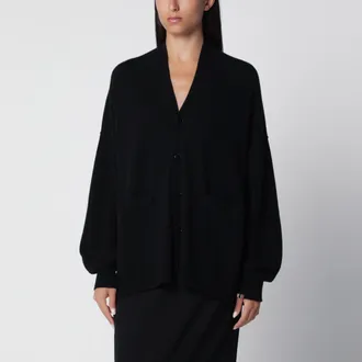 Extreme Cashmere Cardigan asimmetrico nero in cashmere