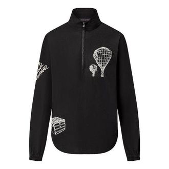 Louis Vuitton Embroidered Technical Cotton Zipped Shirt Black 1ABY2M