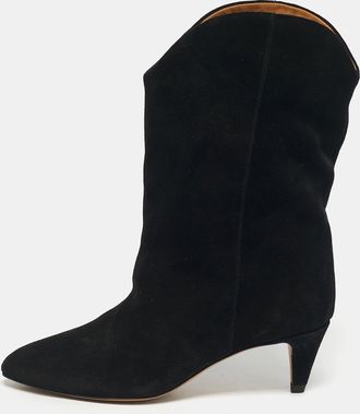 Isabel Marant Black Suede Dernee High Ankle Length Boots
