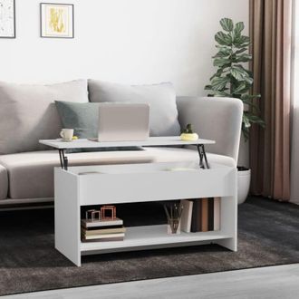 vidaXL Tavolino da Salotto Bianco 102x50x52,5 cm in Legno Multistrato - Vidaxl