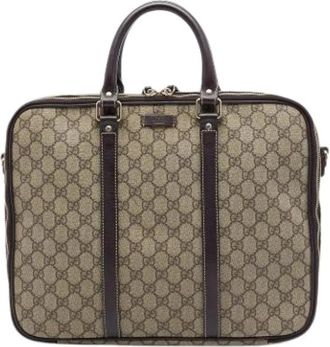 Gucci Vintage, unisex, Beige, ONE Size, Leer, Pre-owned Business Bag
