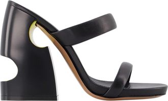 Off-white Bulky Slides - Off White - Black/Yellow - Leather