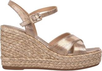 Alma En Pena Platform Sandaal Met Dubbele Band - Dames - Sleehakken - Bruin - 39 EU - Schoenen