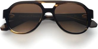 Emmanuelle Khanh Havana Orion Acetate Sunglasses