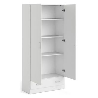 Dmora Armario multiuso 2 puertas madera blanca