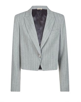 Purotatto Womens Stripe Blazer In Grey