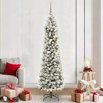 vidaXL Rbol De Navidad Delgado Blanco 210 Cm Pvc Vidaxl