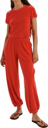 Suzie Kondi Paxos Pocket Pant In Terry Cherry