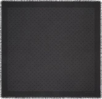 Tory Burch Logo Jacquard Sjaal - Dames - Zijden sjaals - Zwart - ONE Size - Wol - Accessoires