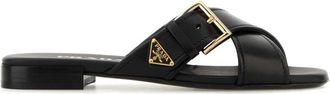 Prada Black Logo Sandals
