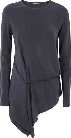 Ann Demeulemeester Deana Long Sleeve Asymmetric Top - Dames - Longsleeves - Zwart - M - Tops