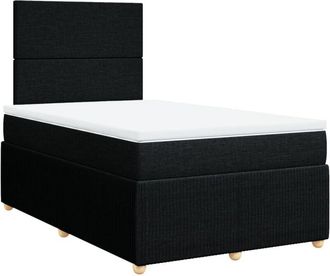 vidaXL Cama Box Spring Con Colch&oacute;n Tela Negro 120x200 Cm Vidaxl