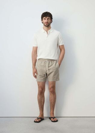 Mango Costume stampa geometrica beige - Uomo - XS - MANGO MAN