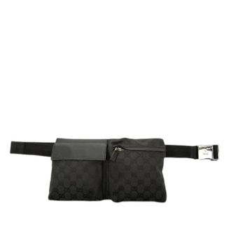 Gucci Pre-owned GG Canvas Double Pocket - Dames - Vintage Heuptassen - Zwart - ONE Size - Vintage
