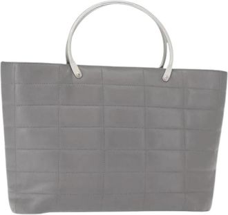 Chanel Pre-owned Leather Tote Bag - Dames - Vintage Shopper - Grijs - ONE Size - Leer - Vintage