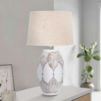 Dmora L&aacute;mpara De Mesa Dmora, Requiere 1 Bombilla, Casquillo E27, Pantalla, Blanca
