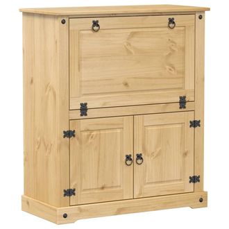 Berkfield Home Wine Cabinet Corona 97x45x114 cm Solid Wood Pine in Brown | Size: 97 x 45 x 114 cm
