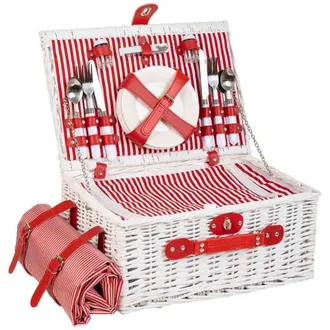 Wanderlust Deco Cesta de picnic blanca 44x30x20