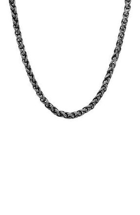 Steeltime Mens Oxidized Stainless Steel Chain Necklace at Nordstrom Rack