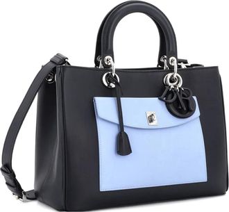 Dior Diorissimo Pocket Leather Medium tote bag - Zwart