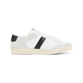Tom Ford White Blake Grained Leather Sneakers-Uomo