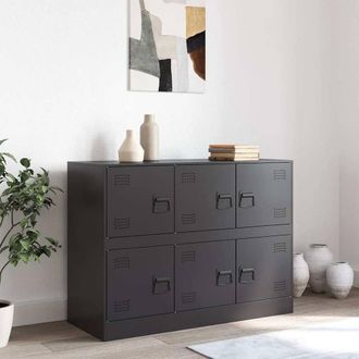 Berkfield Home Sideboard Black 99x39x73 cm Steel | Size: 99 x 39 x 73 cm