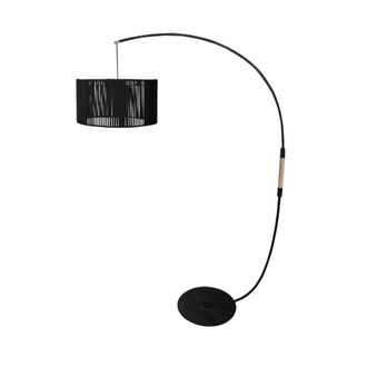 Tosel Lamp&aacute;ra de pie metal Alt.195cm negro ;Pantalla: negro