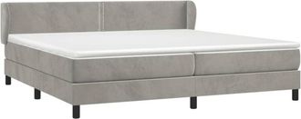 vidaXL Cama Box Spring Con Colch&oacute;n Terciopelo Gris Claro 200x200 Cm Vidaxl