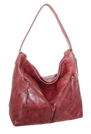 Nino Bossi Vintage Leather Multi-Pocket Hobo in Red