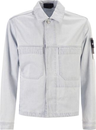 Stone Island Normal geschnittenes Overshirt von Stone Island aus leichtem Baumwolldenim
