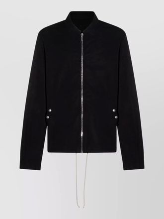 Rick Owens zip front jacket straight cut drawstring hem