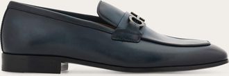 Ferragamo Men Moccasin with Gancini ornament Blue Size 10.5