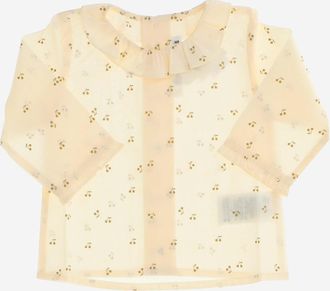 BONPOINT Girls Cotton Shirt Peganiti Ivory Blouses And