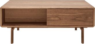 Miliboo Miliboo - Mesa De Centro De Nogal Con Almacenaje 100 Cm Suva