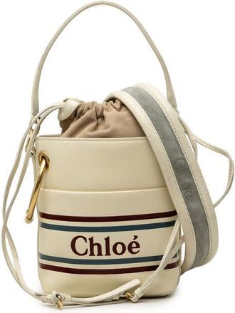 Chlo&eacute; Pre-owned Chloe Mini Calfskin Roy Logo Bucket Bag Ladies X4IK0F9W5SDVLX5D