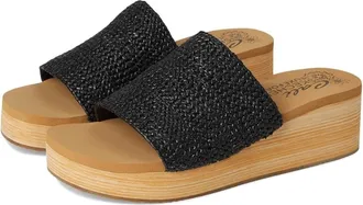 Skechers Summers Salt Spray Sandal Womens Black Raffia Slip On HTAT1876