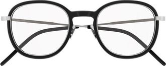 Saint Laurent Round Metal Eyeglasses - Black