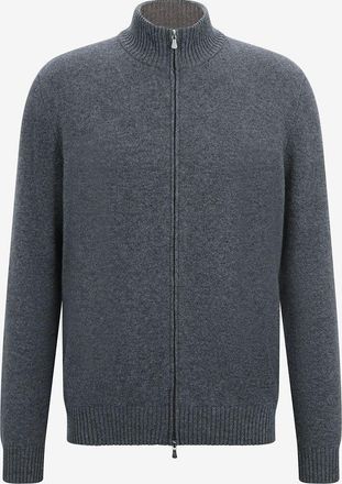 Gran Sasso Kaschmir-Cardigan mit Stehkragen und Reissverschluss