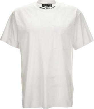 Versace Jeans Couture T-shirt met korte mouwen - Heren - T-shirts - Wit - 2XL - Katoen - Tops