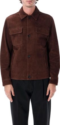 Lardini Brown Suede Flap Pocket Jacket