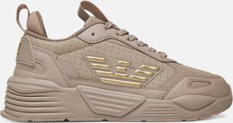 Emporio Armani Mens Ace Runner Sneaker - Brown Beige - Size: 10