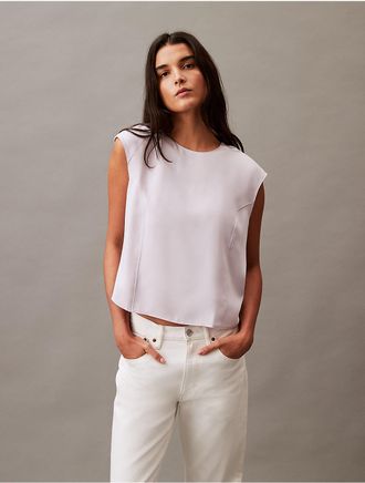 Calvin Klein Womens Flowing Tank Top - Purple - XS