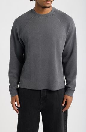BP. Boxy Thermal Cotton Blend Long Sleeve T-Shirt in Grey Magnet at Nordstrom, Size Xx-Large