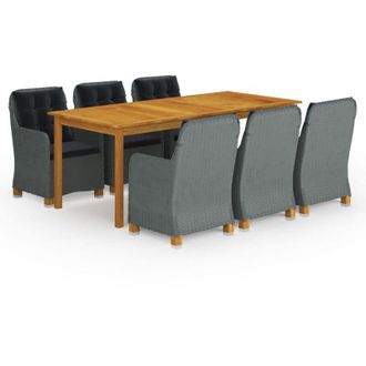 vidaXL Juego De Comedor Para Jard&iacute;n 9 Piezas Gris Claro Vidaxl
