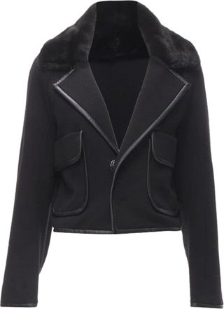 Dsquared2 Dsquared mink fur collar leather trim cotton wool jacket